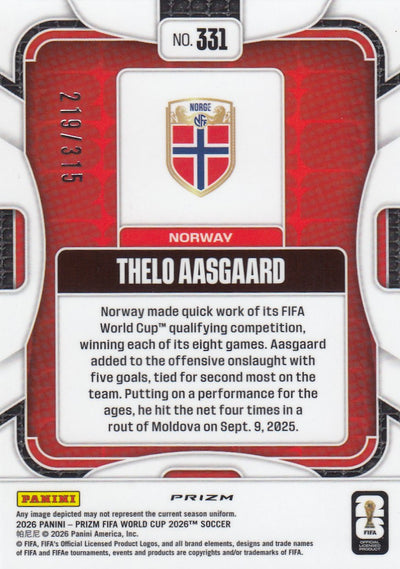 331. THELO AASGARD - NORWAY - ORANGE FLASH PRIZM #315 - RC