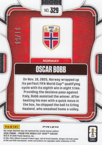 329. OSCAR BOBB - NORWAY - RED PRIZM #50