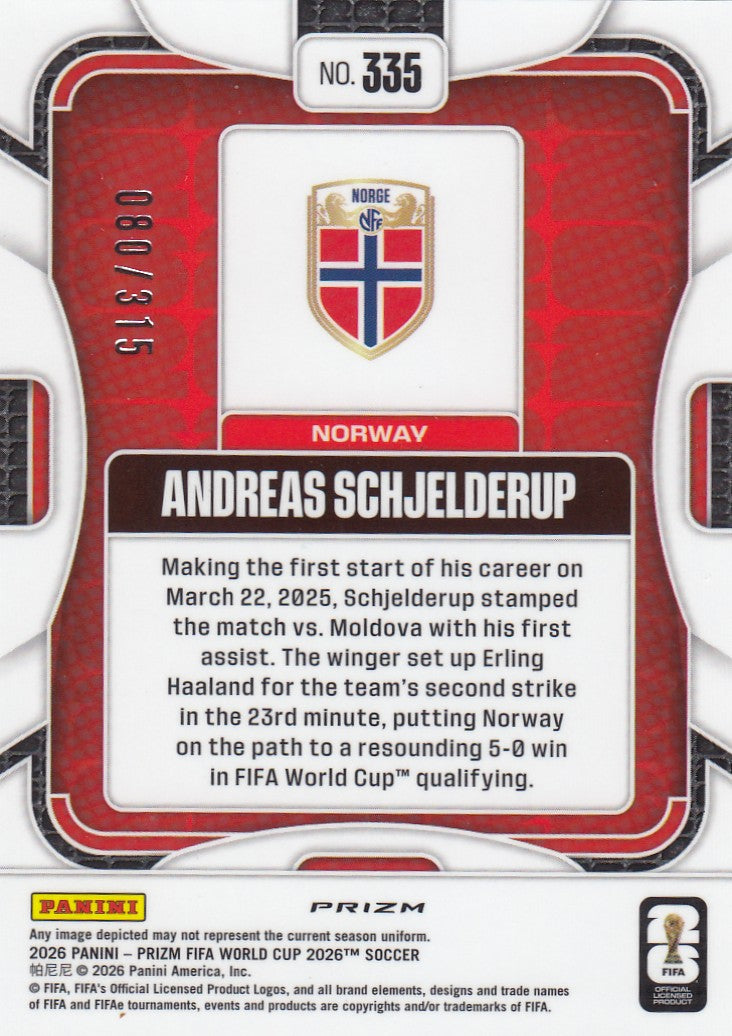 335. ANDREAS SCHJELDERUP - NORWAY - ORANGE FLASH PRIZM #315