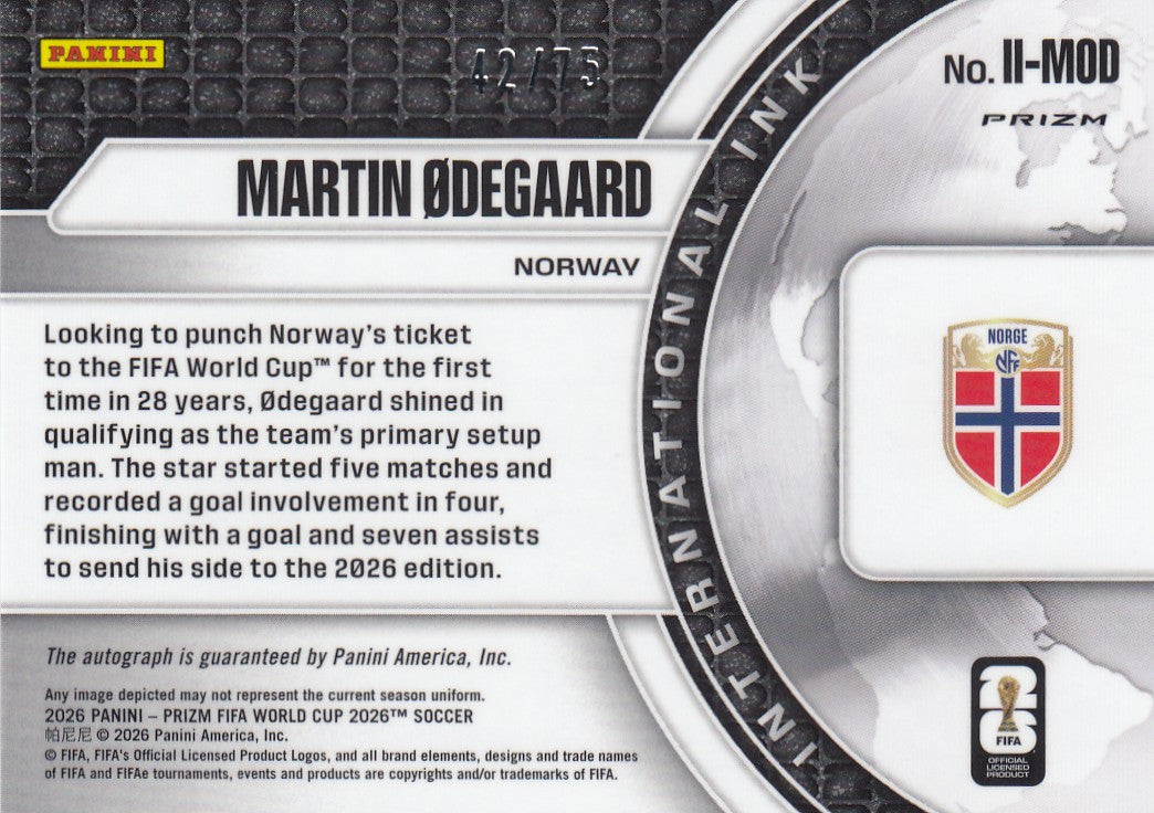 II-MOD. MARTIN ØDEGAARD - NORWAY -  INTERNATIONAL INK -  SILVER #75