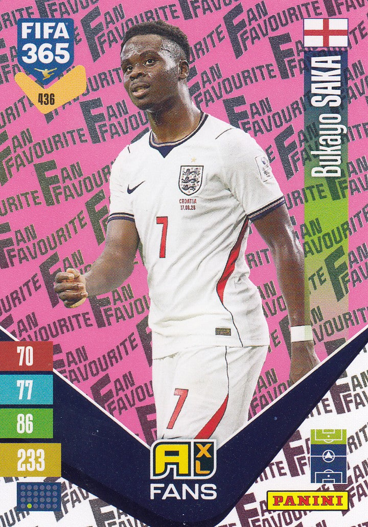 436. BUKAYO SAKA - ENGLAND - FAN`S FAVORITE - PINK PARALLEL