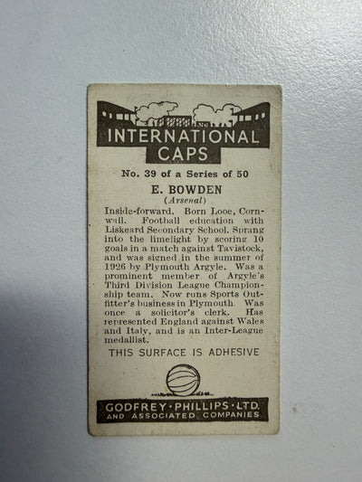 1936 - E. BOWDEN - ARSENAL - VINTAGEKORT
