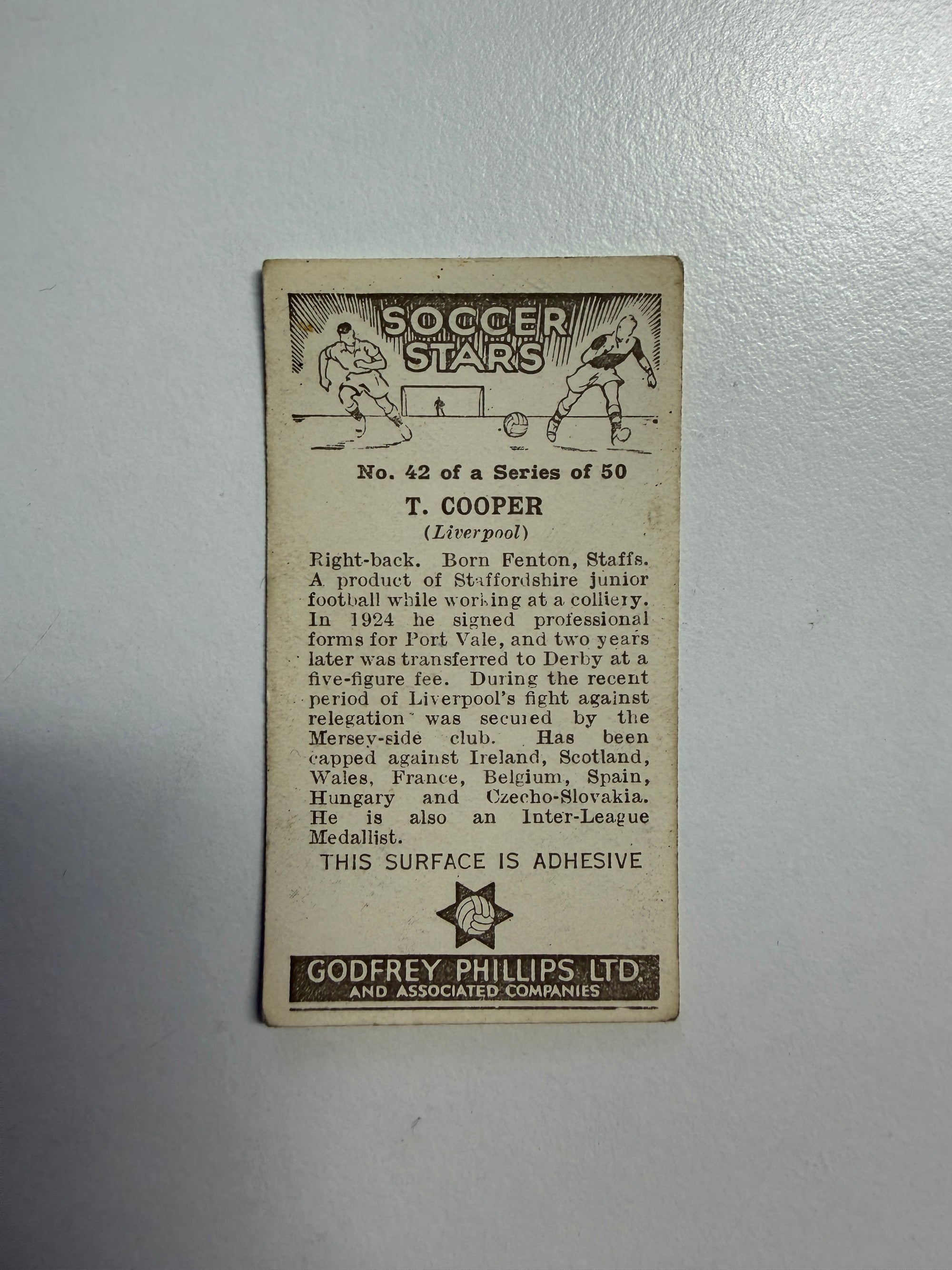 1936 - T. COOPER - LIVERPOOL - VINTAGEKORT
