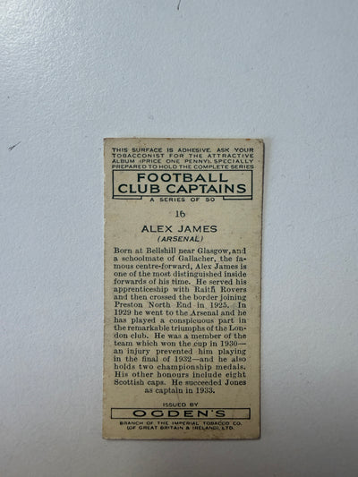 1936 - ALEX JAMES - ARSENAL - VINTAGEKORT