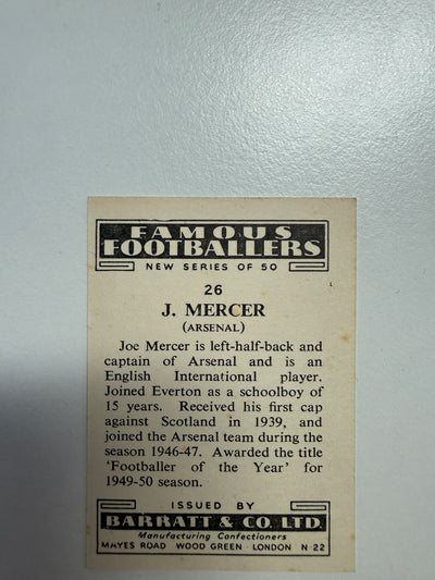 1952 - J. MERCER - ARSENAL - VINTAGEKORT