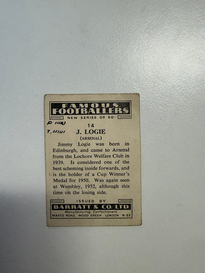 1952 - J. LOGIE - ARSENAL - VINTAGEKORT