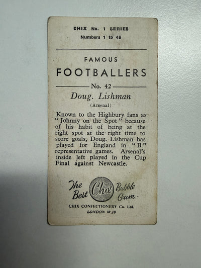1953 - DOUG. LISHMAN - ARSENAL - VINTAGEKORT
