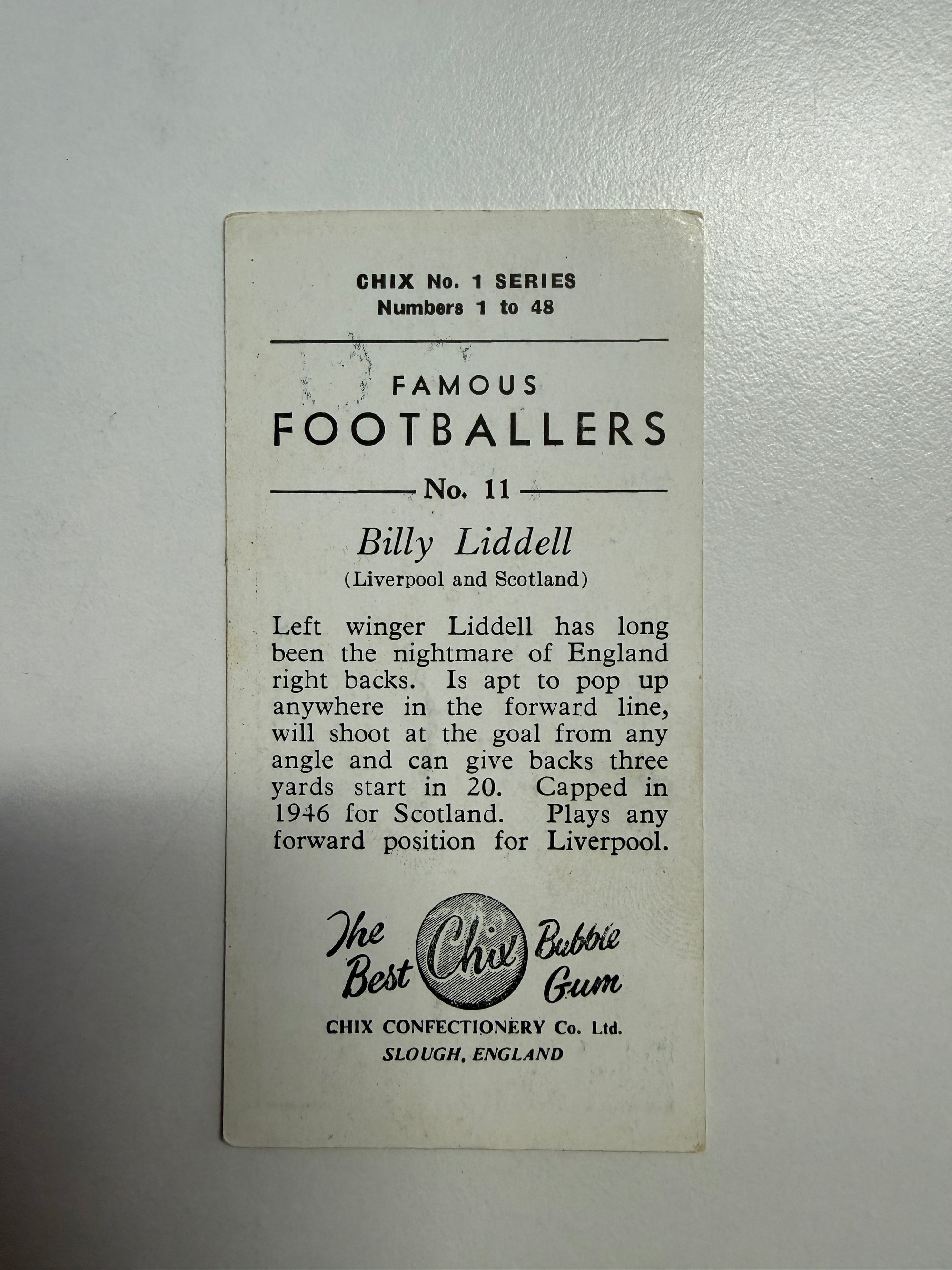 1953 - BILLY LIDDELL - LIVERPOOL - VINTAGEKORT