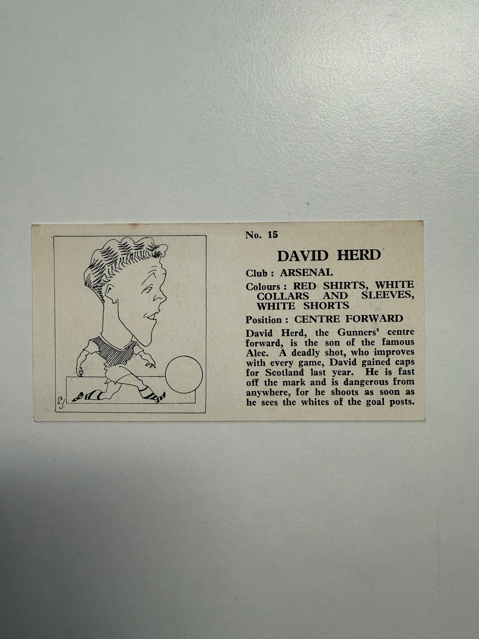 1956 - DAVID HERD - ARSENAL - VINTAGEKORT