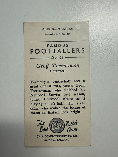 1956 - GEOFF TWENTYMAN - LIVERPOOL - VINTAGEKORT