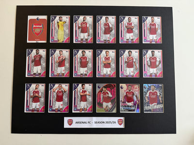 ARSENAL FOTBALLKORT MONTAGE - PREMIER LEAGUE 2025/26 - FERDIG INNRAMMET