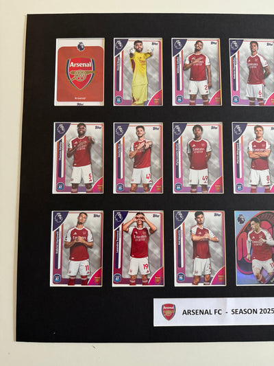 ARSENAL FOTBALLKORT MONTAGE - PREMIER LEAGUE 2025/26 - FERDIG INNRAMMET