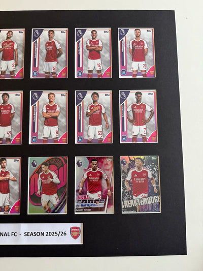 ARSENAL FOTBALLKORT MONTAGE - PREMIER LEAGUE 2025/26 - FERDIG INNRAMMET