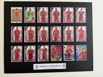 LIVERPOOL F.C. FOTBALLKORT MONTAGE - PREMIER LEAGUE 2025/26 - FERDIG INNRAMMET