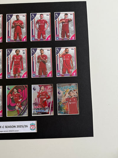 LIVERPOOL F.C. FOTBALLKORT MONTAGE - PREMIER LEAGUE 2025/26 - FERDIG INNRAMMET