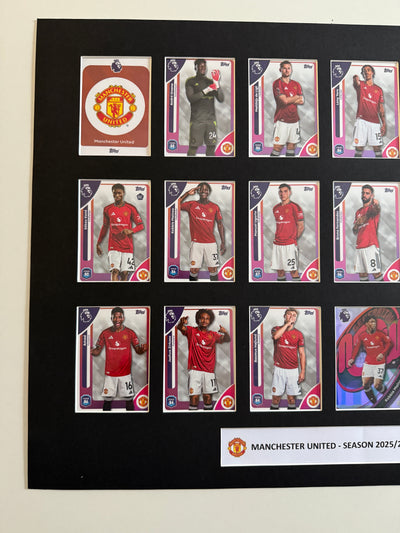 MANCHESTER UNITED FOTBALLKORT MONTAGE - PREMIER LEAGUE 2025/26 - FERDIG INNRAMMET