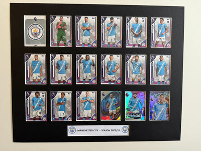MANCHESTER CITY FOTBALLKORT MONTAGE - PREMIER LEAGUE 2025/26 - FERDIG INNRAMMET