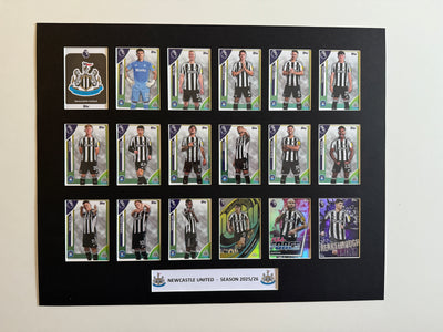 NEWCASTLE UNITED FOTBALLKORT MONTAGE - PREMIER LEAGUE 2025/26 - FERDIG INNRAMMET