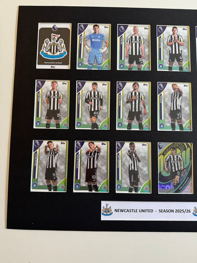 NEWCASTLE UNITED FOTBALLKORT MONTAGE - PREMIER LEAGUE 2025/26 - FERDIG INNRAMMET