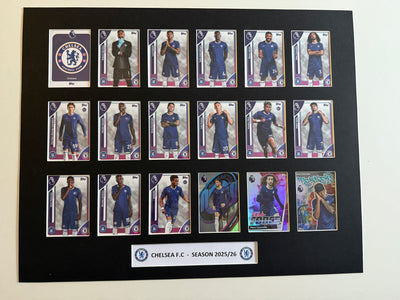 CHELSEA FC FOTBALLKORT MONTAGE - PREMIER LEAGUE 2025/26 - FERDIG INNRAMMET