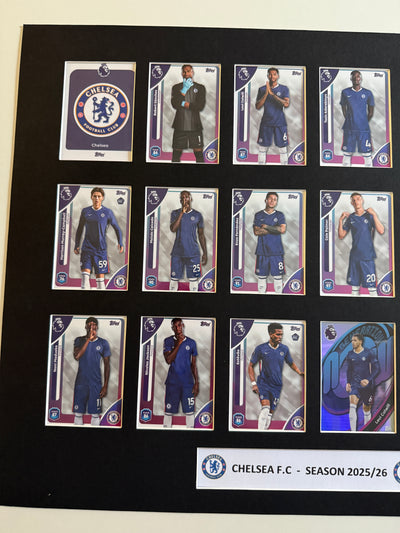 CHELSEA FC FOTBALLKORT MONTAGE - PREMIER LEAGUE 2025/26 - FERDIG INNRAMMET