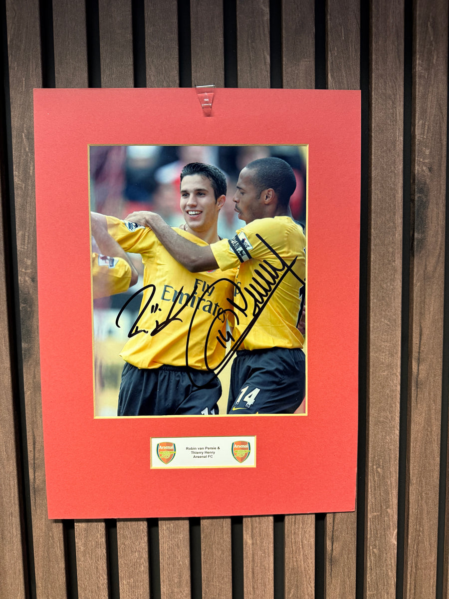 ARSENAL - THIERRY HENRY & ROBIN VAN PERSIE - DOBBELTSIGNERT BILDE MED EKTEHETSBEVIS/COA