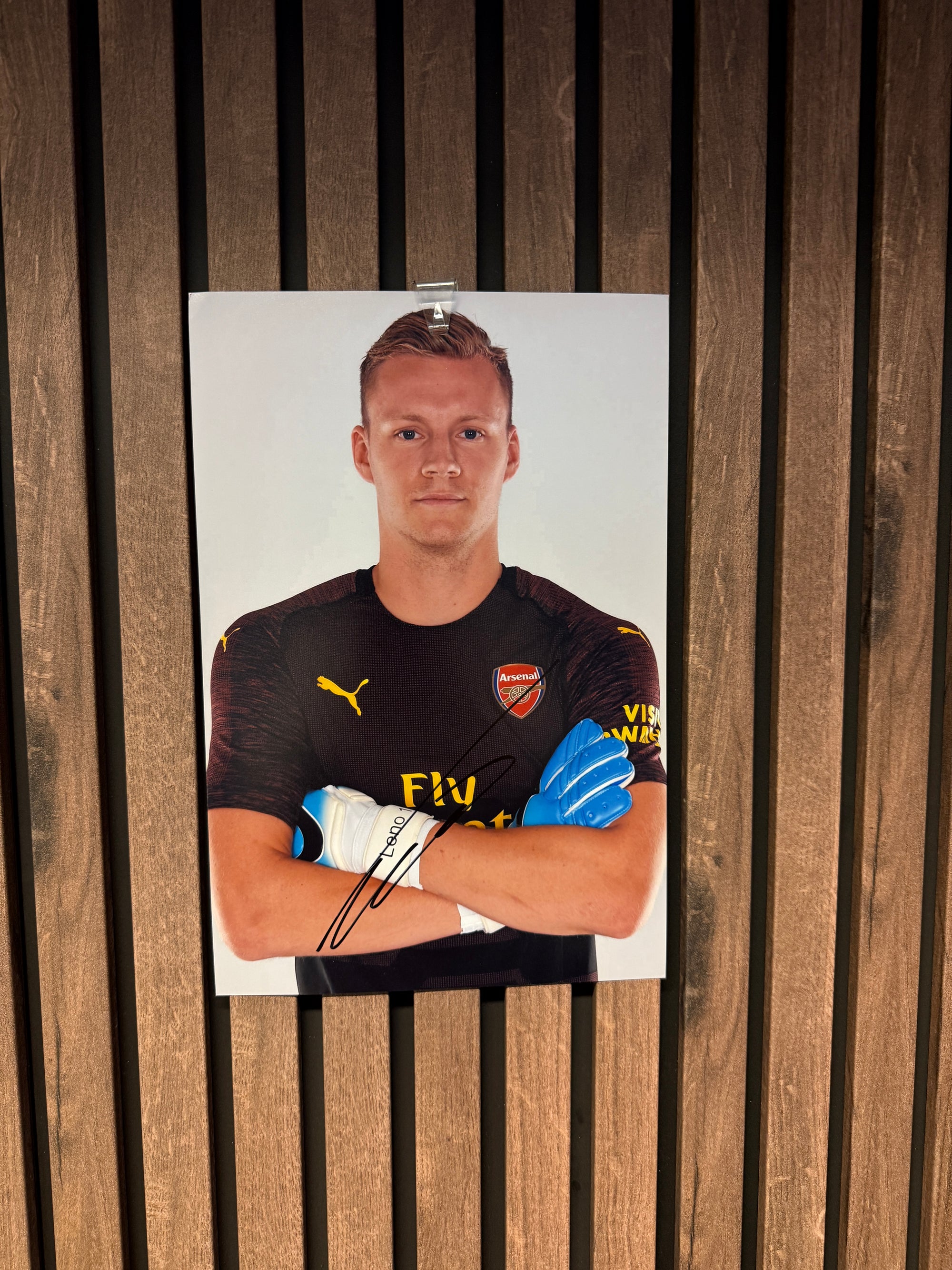 ARSENAL - BERND LENO - SIGNERT BILDE MED EKTEHETSBEVIS/COA