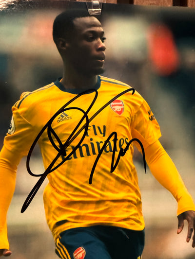 ARSENAL - NICOLAS PEPE - SIGNERT BILDE MED EKTEHETSBEVIS/COA