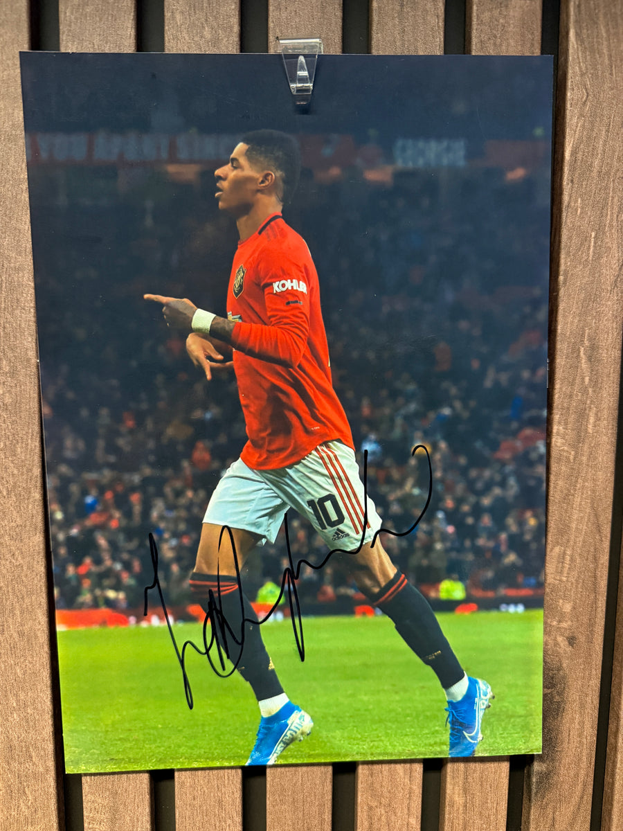MANCHESTER UNITED - MARCUS RASHFORD - SIGNERT BILDE MED EKTEHETSBEVIS/COA