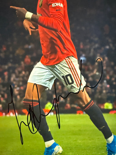 MANCHESTER UNITED - MARCUS RASHFORD - SIGNERT BILDE MED EKTEHETSBEVIS/COA