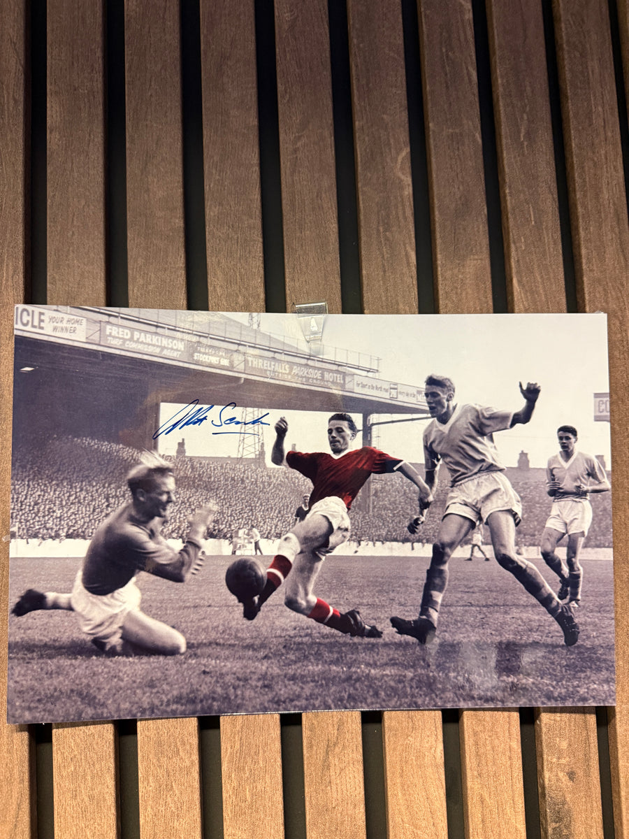 MANCHESTER UNITED - ALBERT SCANLON - SIGNERT BILDE MED EKTEHETSBEVIS/COA