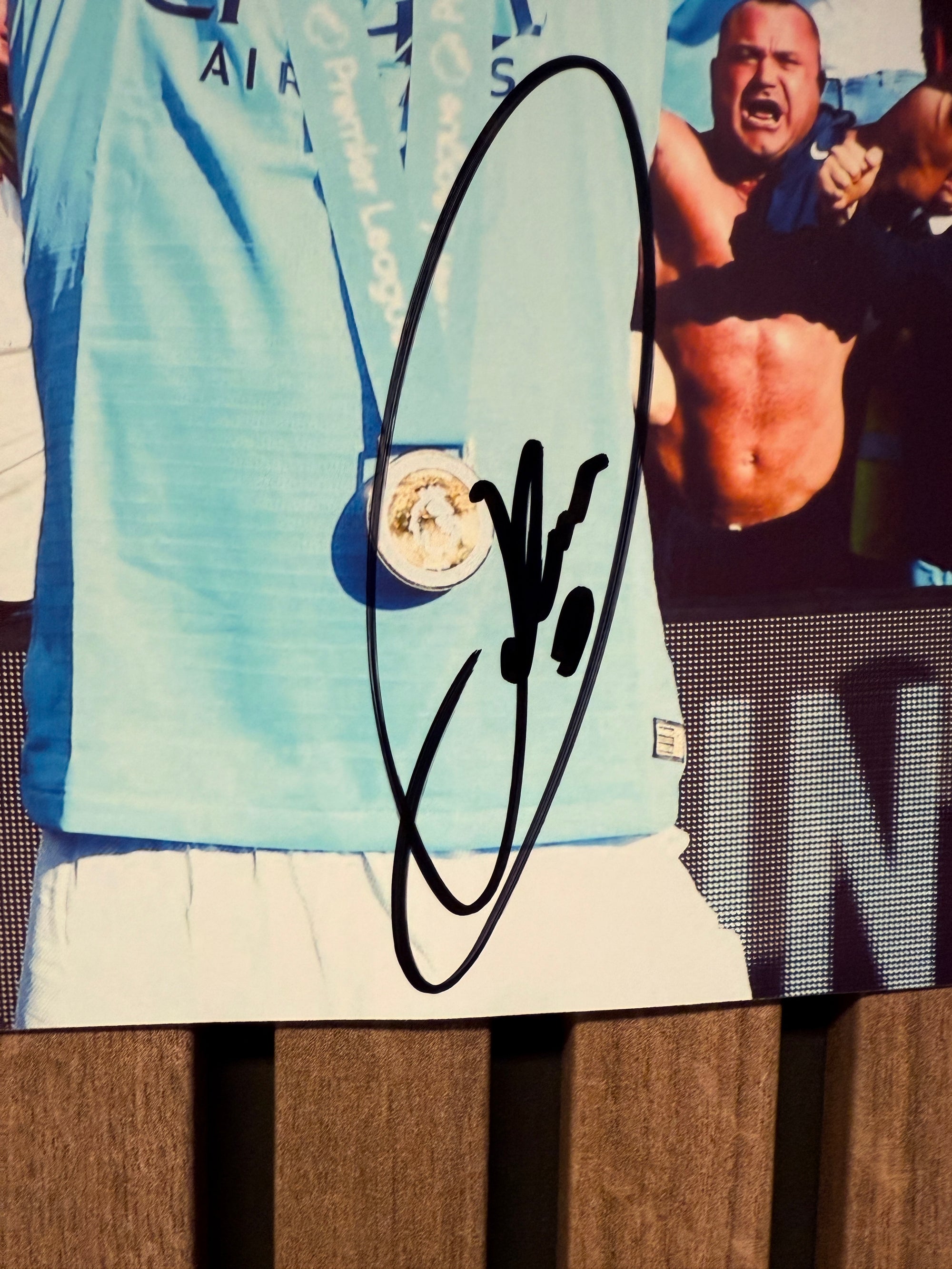 MANCHESTER CITY - RAHEEM STERLING - SIGNERT BILDE MED EKTEHETSBEVIS/COA