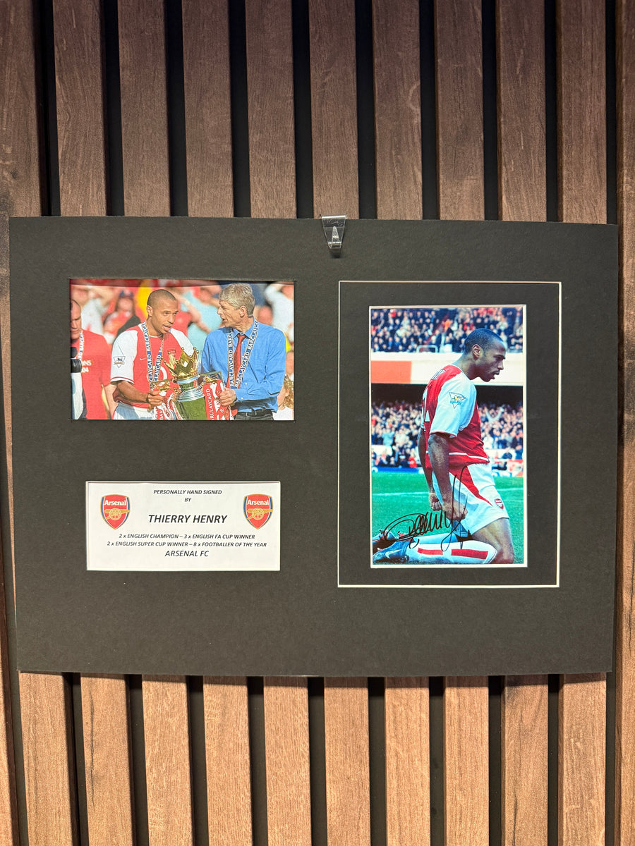 THIERRY HENRY - SIGNERT BILDE I MONTAGE MED EKTEHETSBEVIS/COA