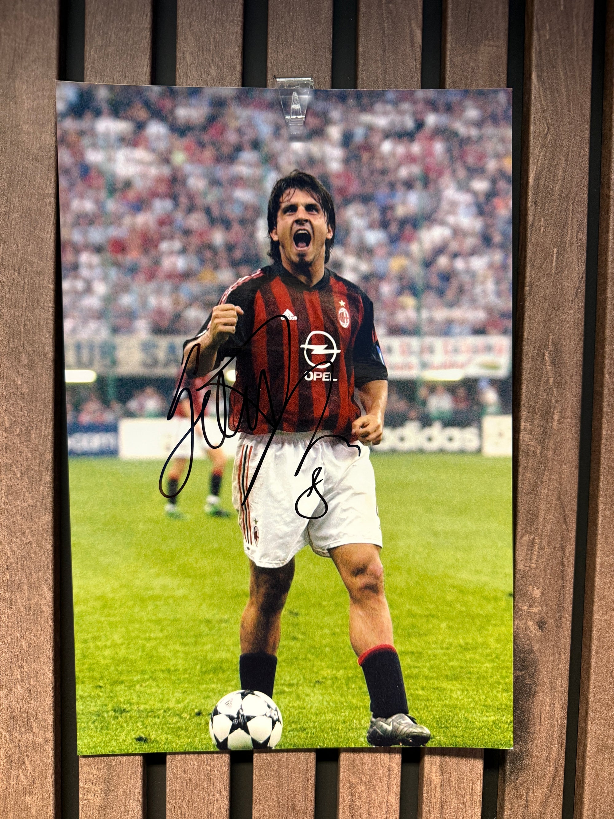 AC MILAN - GENNARO GATTUSO - SIGNERT BILDE MED EKTEHETSBEVIS/COA