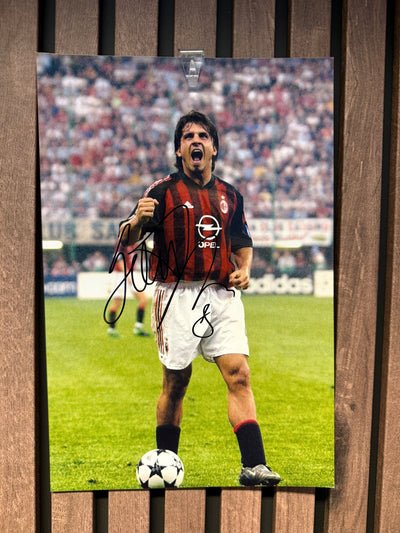 AC MILAN - GENNARO GATTUSO - SIGNERT BILDE MED EKTEHETSBEVIS/COA