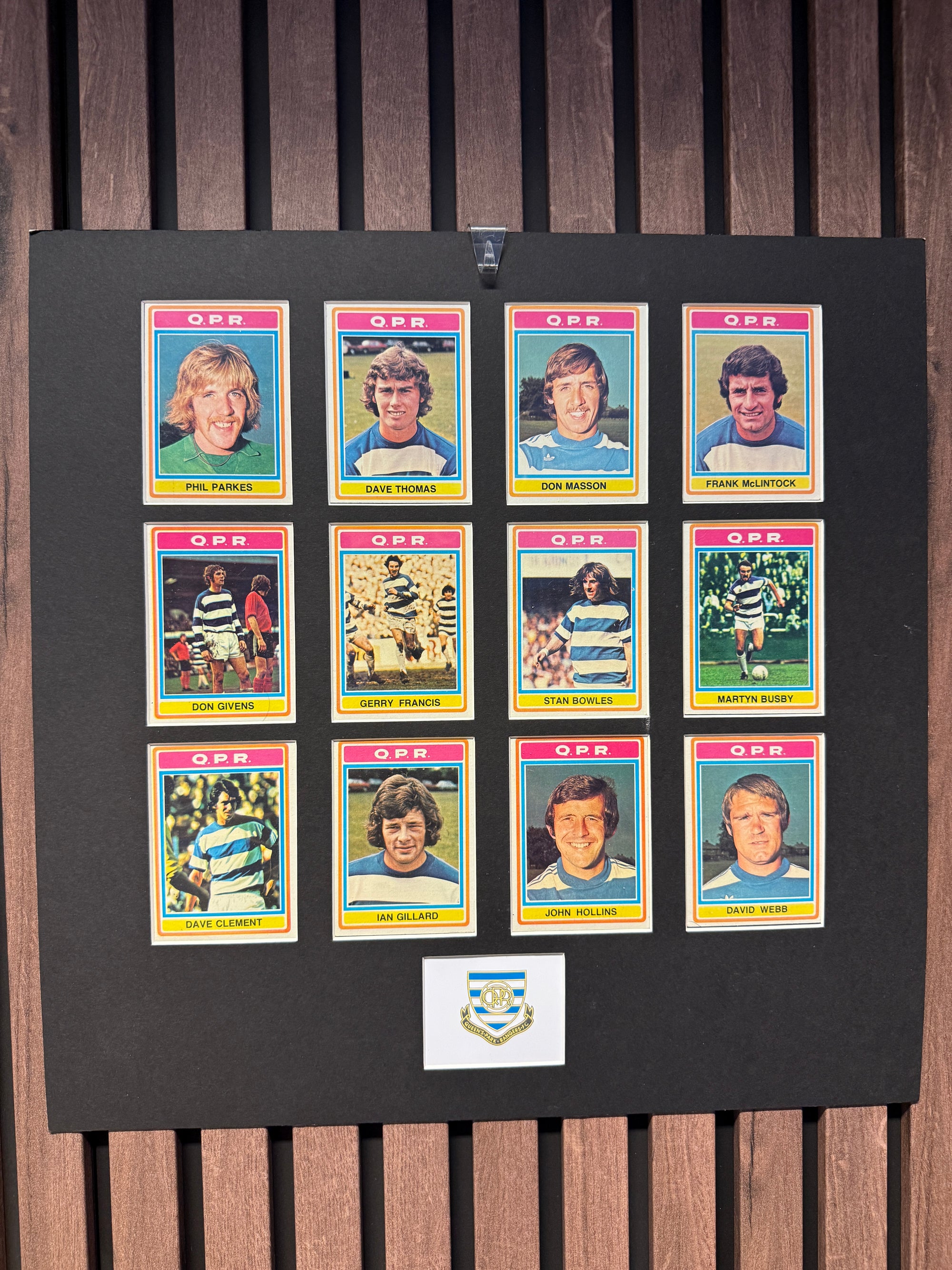 OUEENS PARK RANGERS FOTBALLKORTMONTASJE FRA TOPPS 1976/77