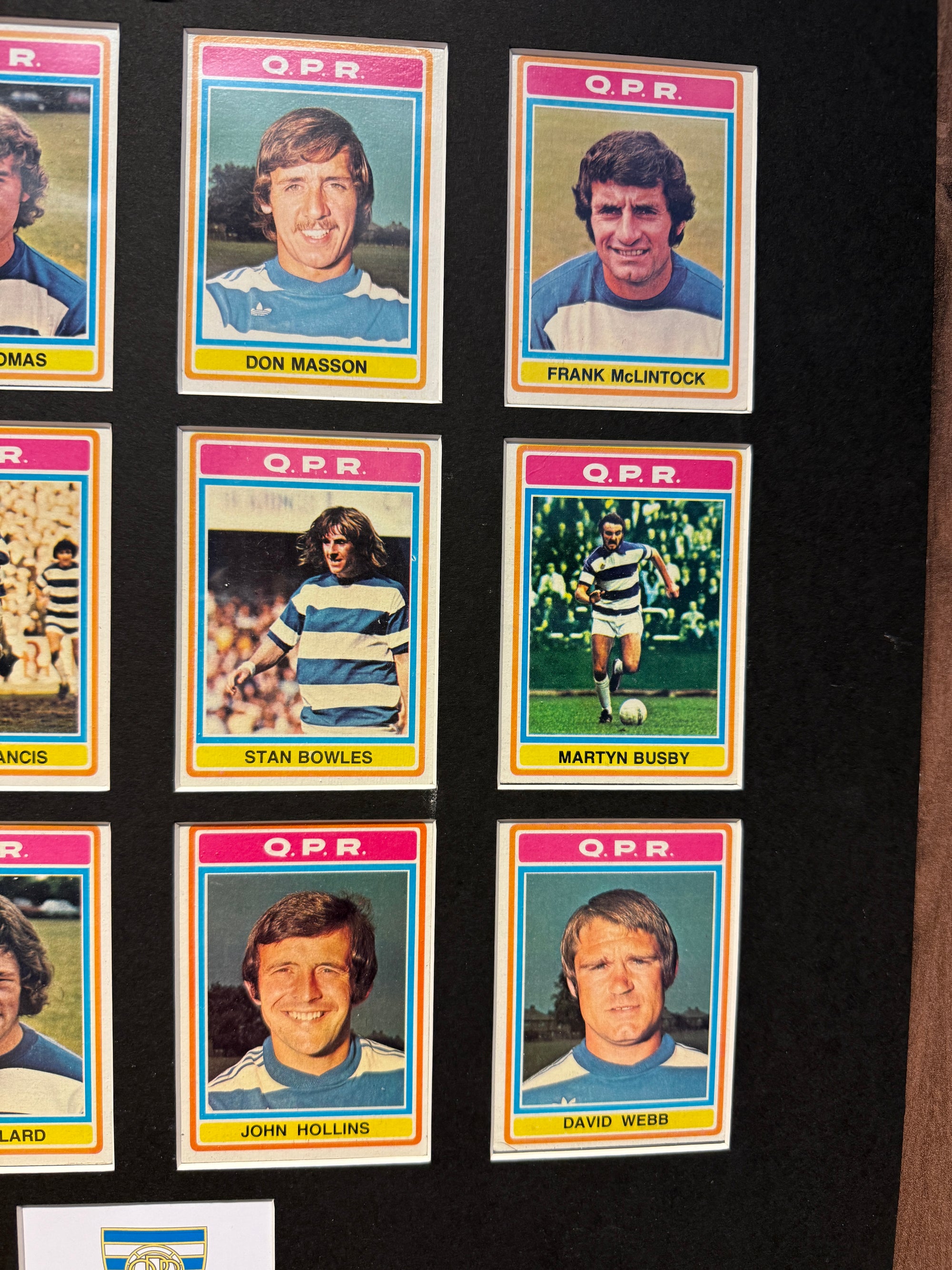 OUEENS PARK RANGERS FOTBALLKORTMONTASJE FRA TOPPS 1976/77