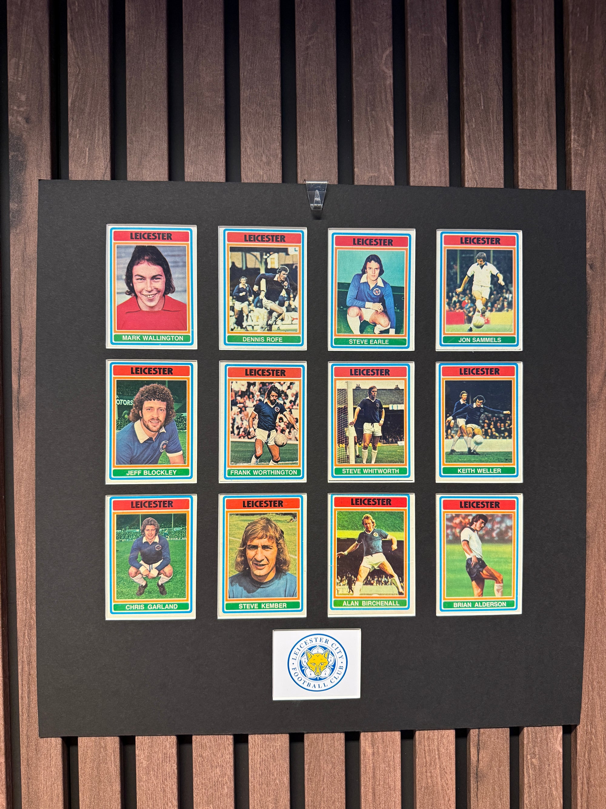 LEICESTER CITY FOTBALLKORTMONTASJE FRA 1976/77 - GRAY BACKS