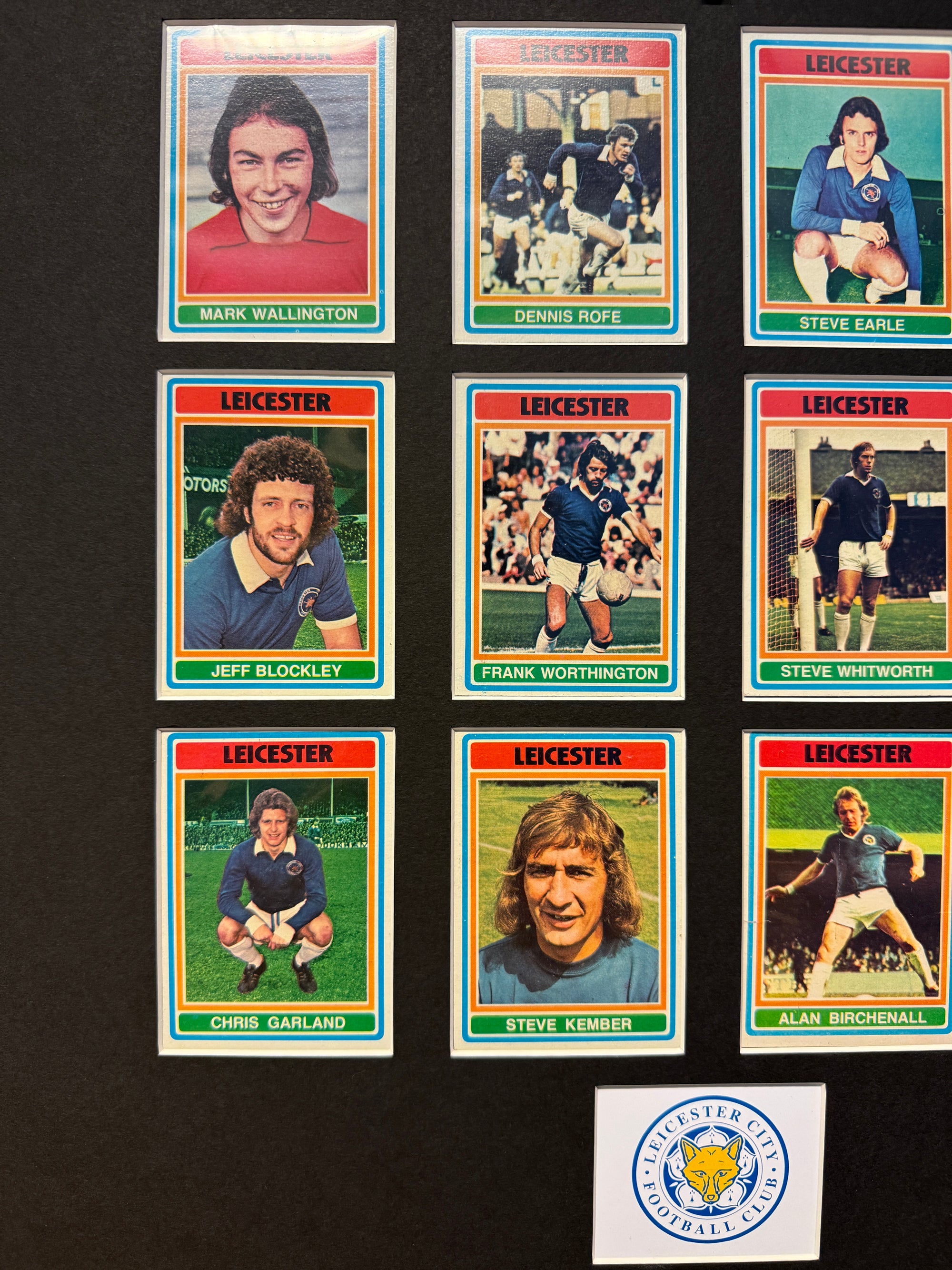 LEICESTER CITY FOTBALLKORTMONTASJE FRA 1976/77 - GRAY BACKS