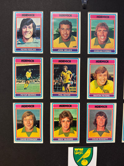 NORWICH CITY FOTBALLKORTMONTASJE FRA 1976/77 - GRAY BACKS