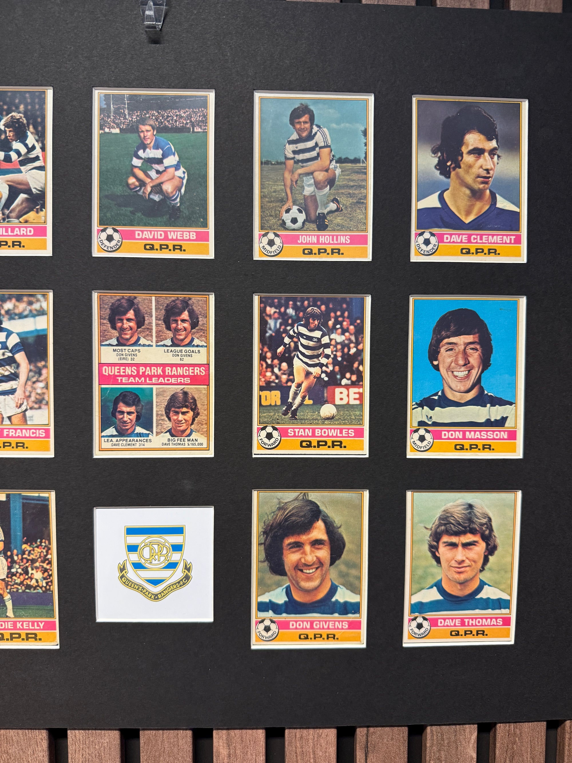 OUEENS PARK RANGERS FOTBALLKORTMONTASJE FRA TOPPS 1977/78