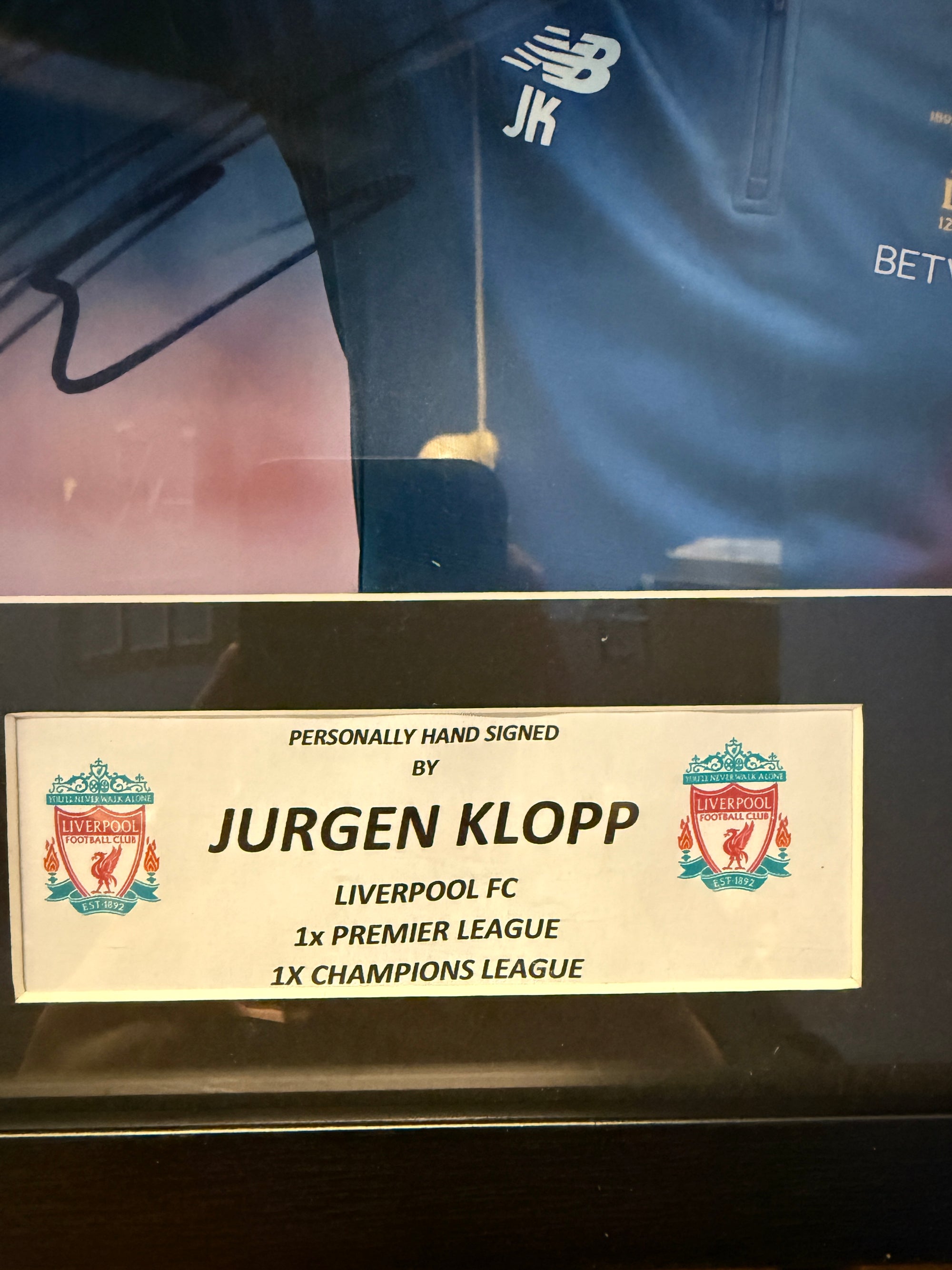 JURGEN KLOPP - SIGNERT BILDE MED EKTEHETSBEVIS/COA