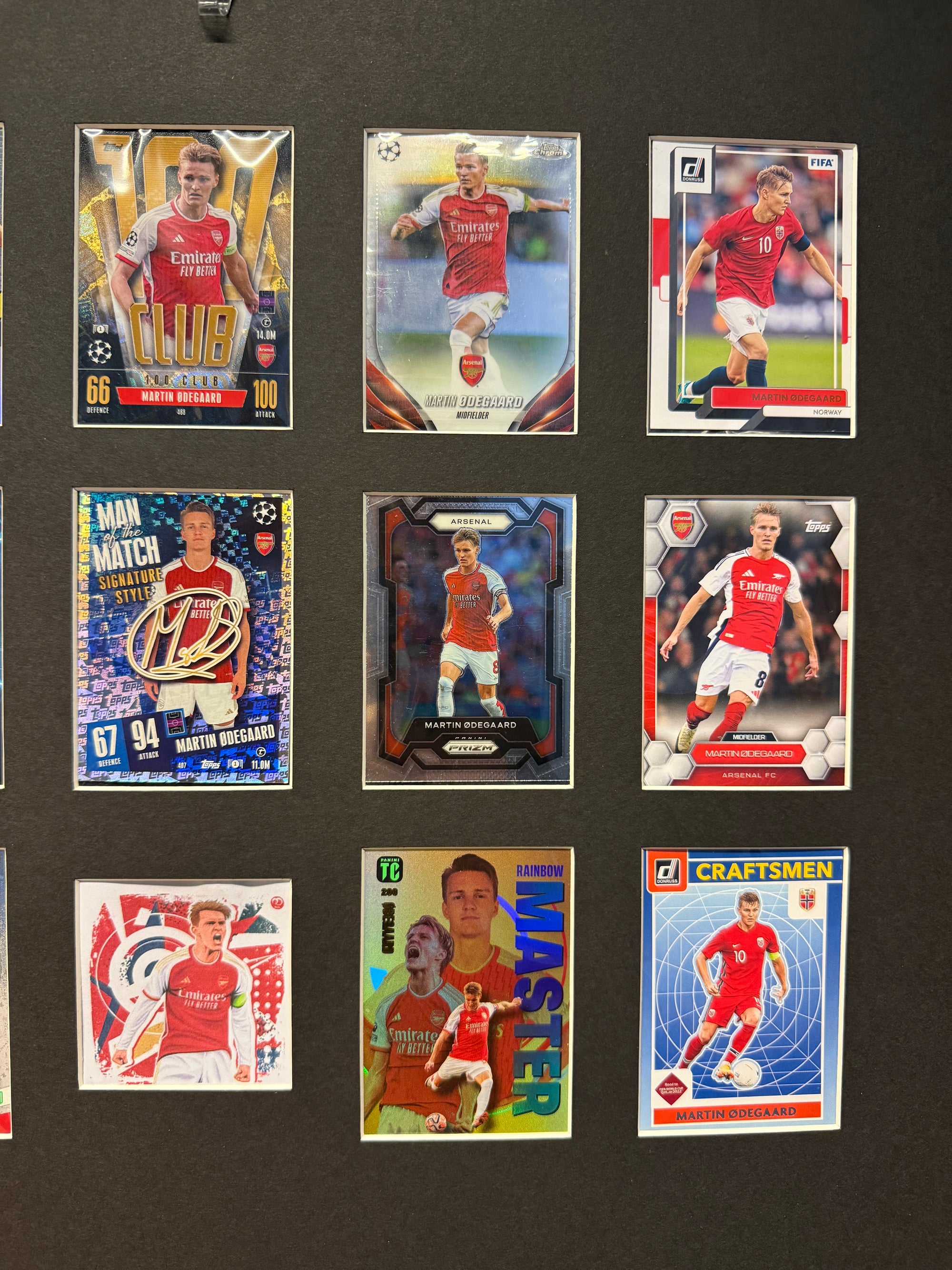 MARTIN ØDEGAARD - FOTBALLKORTMONTAGE - NORGE X ARSENAL - FERDIG INNRAMMET