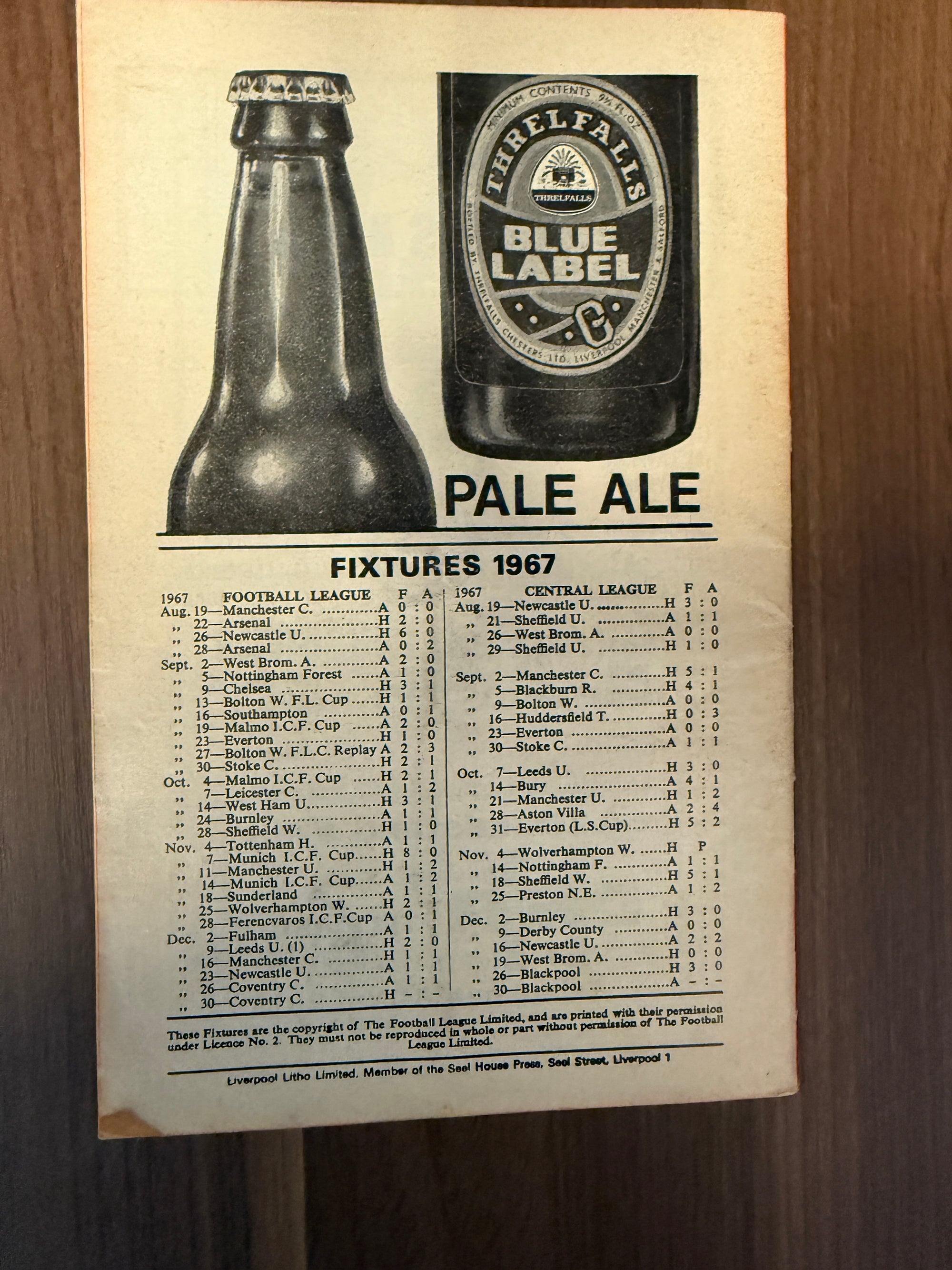 LIVERPOOL - 4 KAMPPROGRAMMER FRA 1967/1968