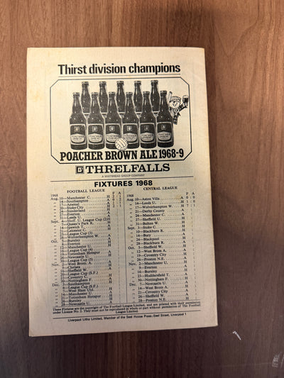 LIVERPOOL - 4 KAMPPROGRAMMER FRA 1967/1968