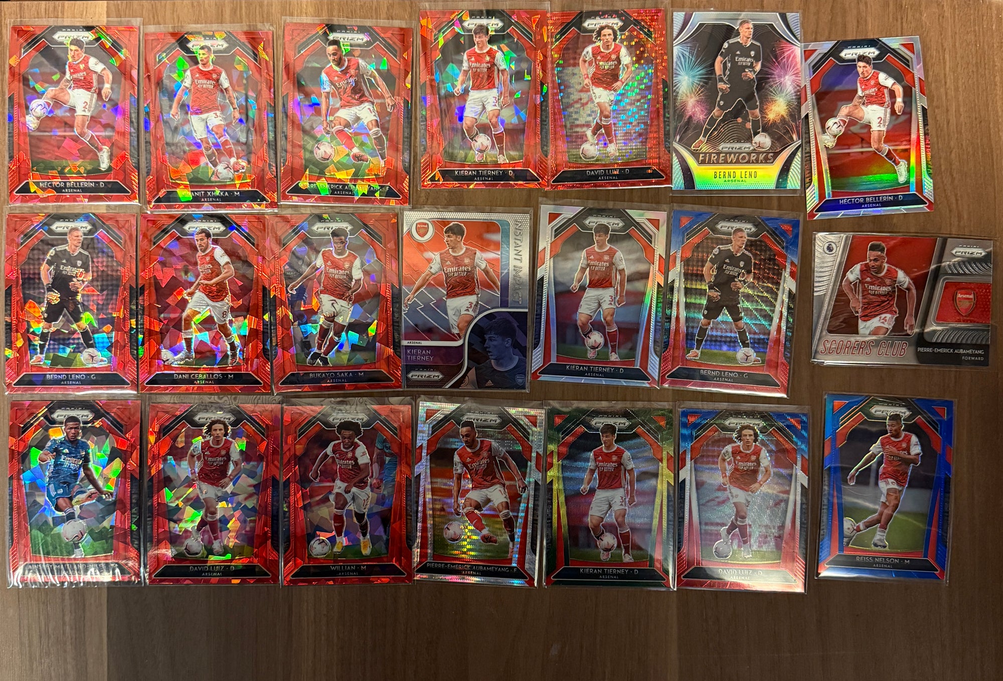 ARSENAL - PRIZM "SUPERLOT" - 21 PARALLELLER/NUMMERERT/INSERTS