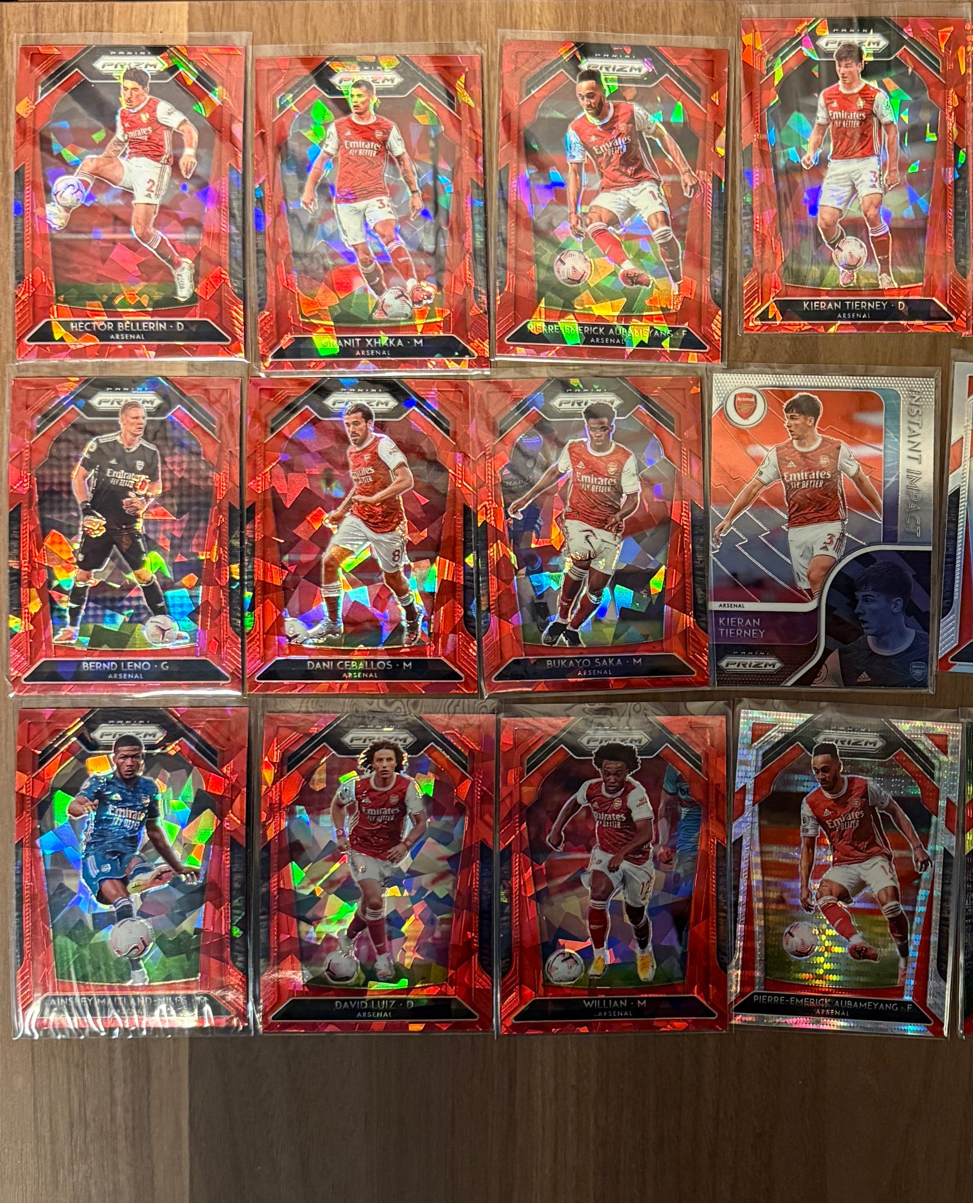 ARSENAL - PRIZM "SUPERLOT" - 21 PARALLELLER/NUMMERERT/INSERTS