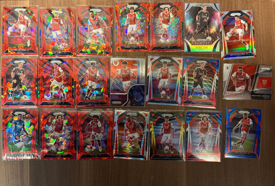 ARSENAL - PRIZM "SUPERLOT" - 21 PARALLELLER/NUMMERERT/INSERTS