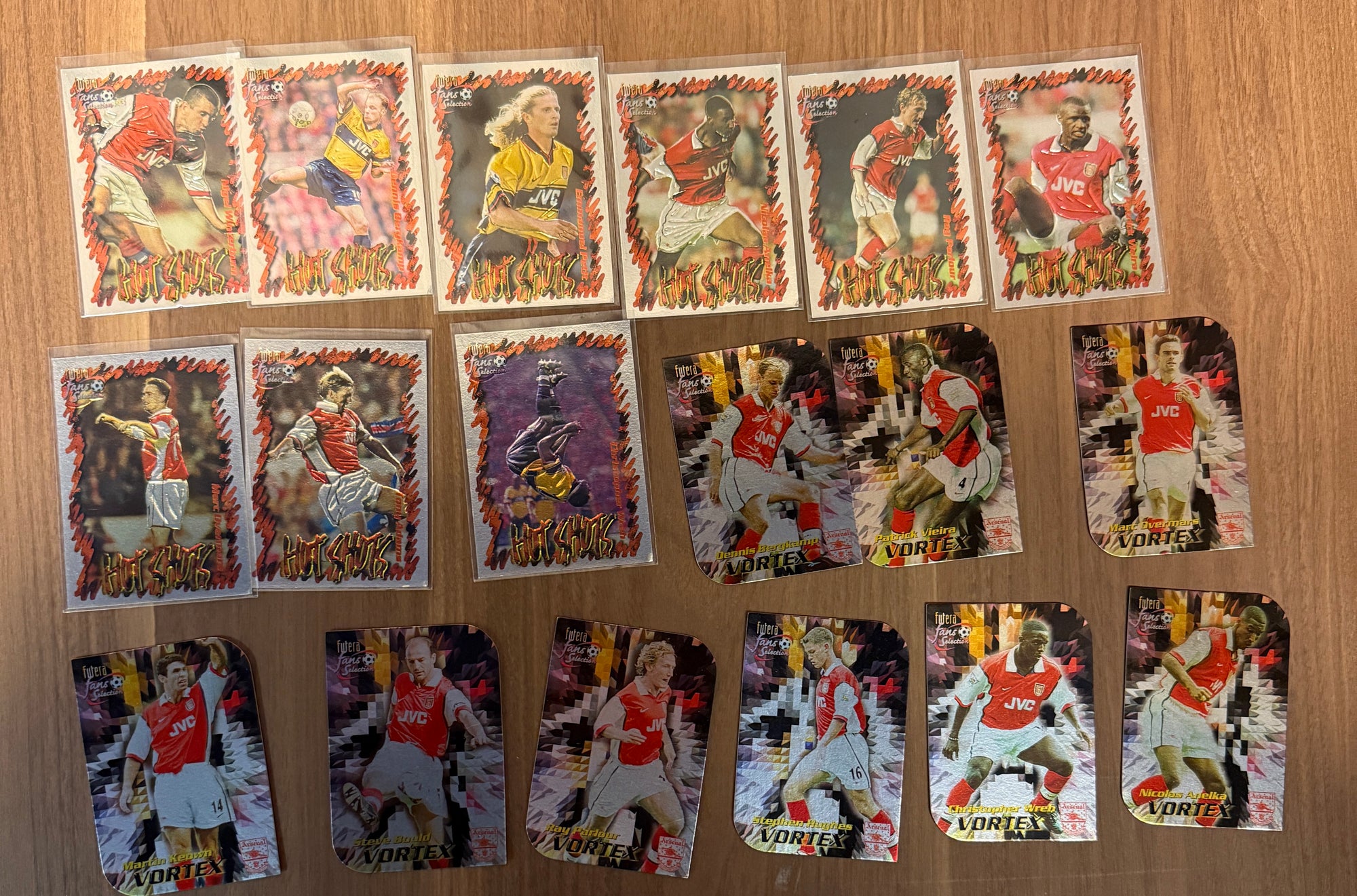ARSENAL - LOT - FUTERA FANS SELECTION 1999 - VORTEX & HOT SHOTS CHROME