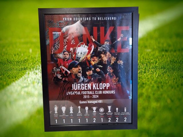 JURGEN KLOPP - SIGNERT BILDE I "ART-FRAME" MED EKTEHETSBEVIS/COA